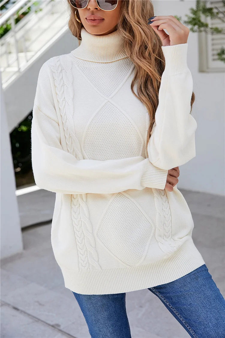 Twist Knitted Plus Size Sweater