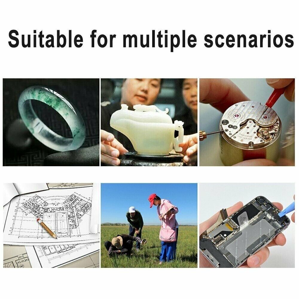 Likron Watches Adjustable Headband Magnifier with Dual LED Lights 8X