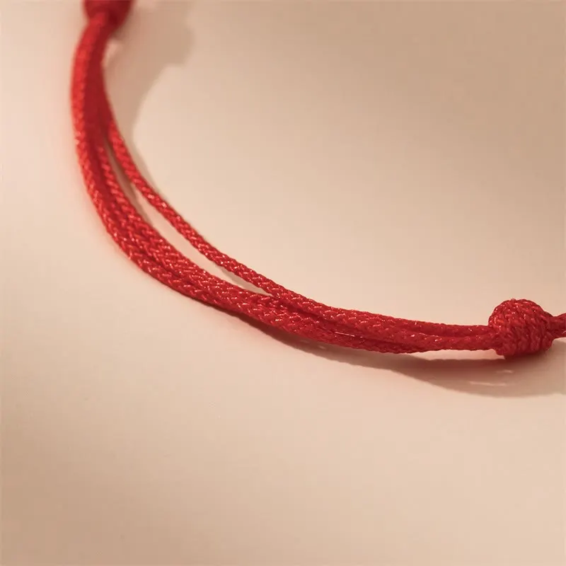Handmade 999 Sterling Silver Year of the Dragon Luck Red Bracelet