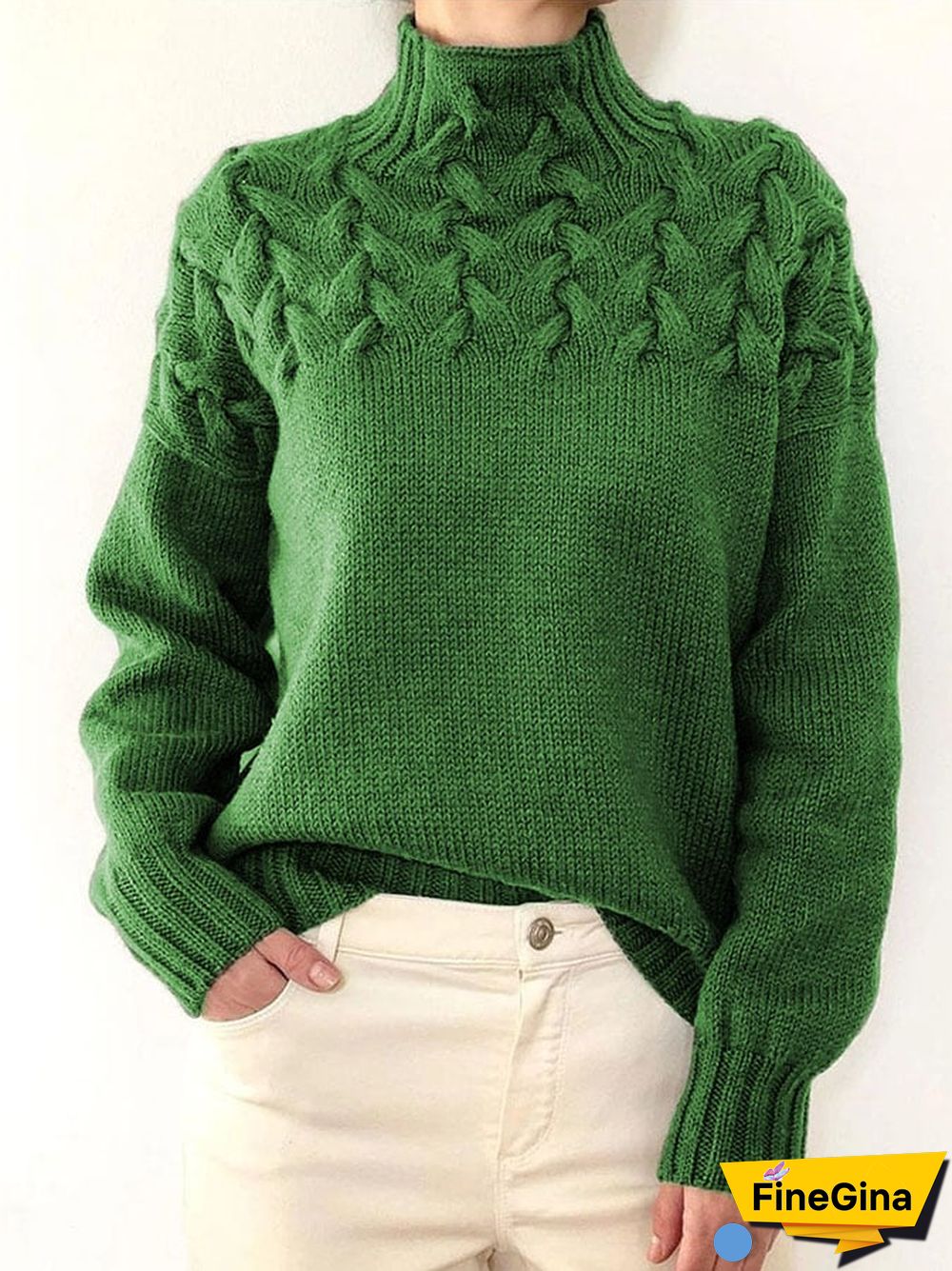 Casual Turtleneck Long Sleeve Sweater