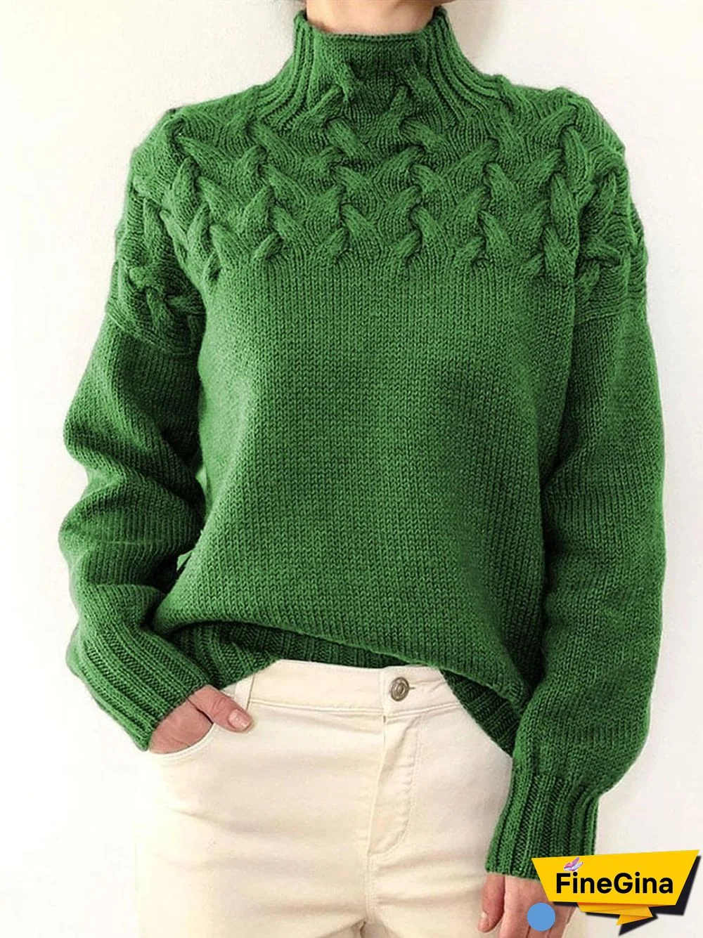 Casual Turtleneck Long Sleeve Sweater