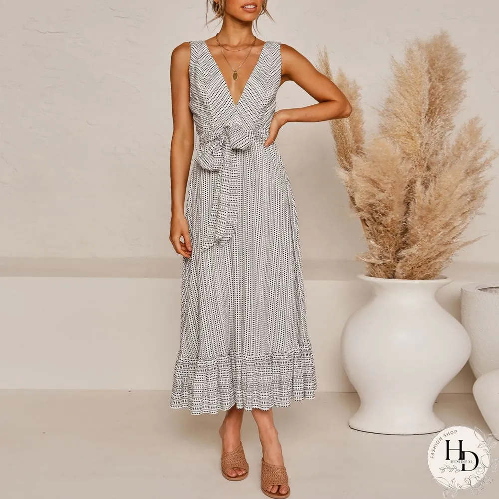 Sleek Sleeveless Overlap Dress