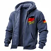 Men's Vintage German Flag Fleece Pocket Full Zip Long Sleeve Hoodie Jacket by Inlyline