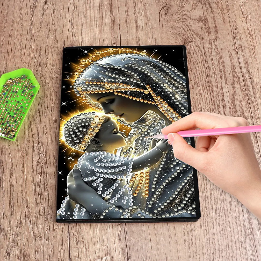 5D DIY Rhinestone Art Painting Notebook Kit for Holiday Birthday Gift (Lady)