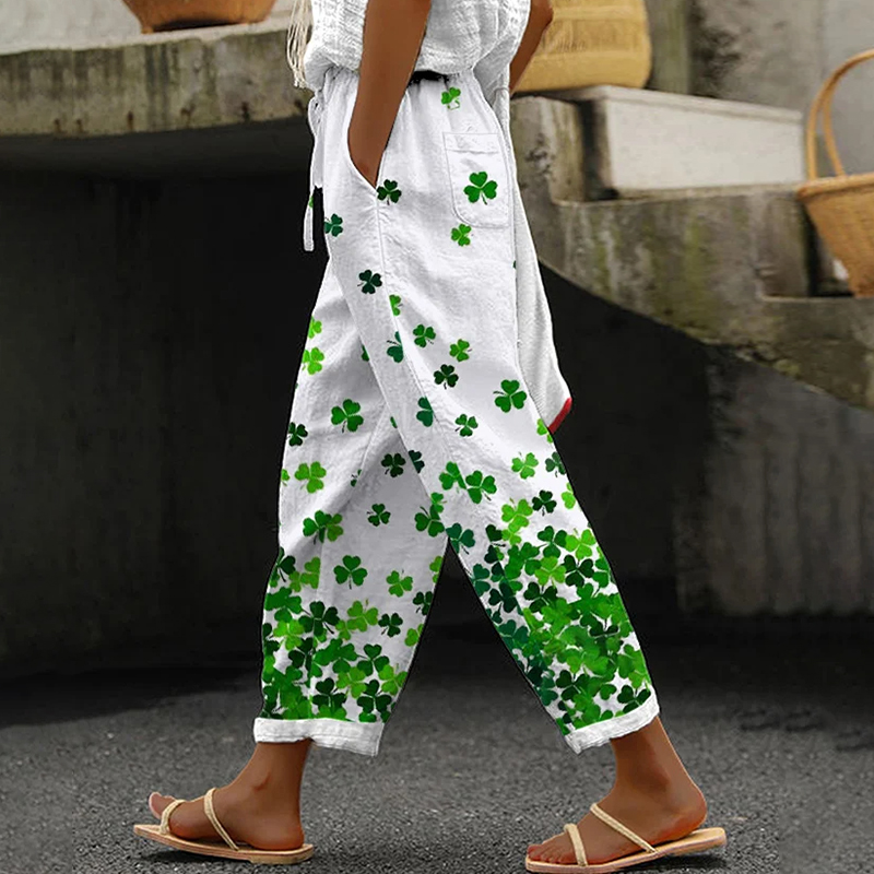 Women'S Shamrock St. Patrick'S Day Print Casual Pants wearshes