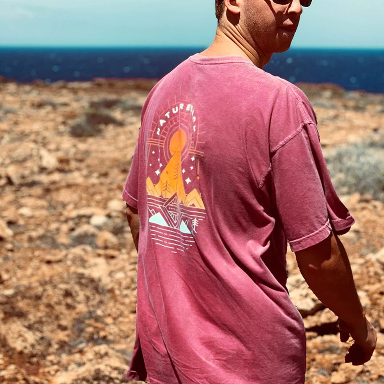 Unisex Retro Cosmic Sunset Vacation T-shirt