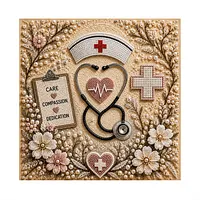 Nurse Heart Flower - Pearls Painting