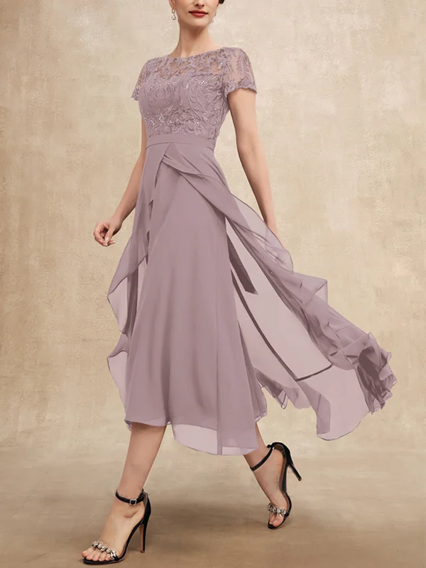 Elegant Lace Chiffon Maxi Dress