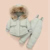 Baby Girl Boy Down Winter Raccoon Sets 2 Pcs