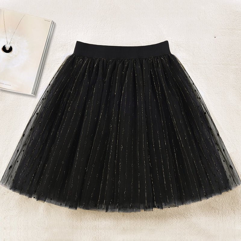 Elegant Black A Line tulle Sequins Skirts Summer CK1339- Fabulory