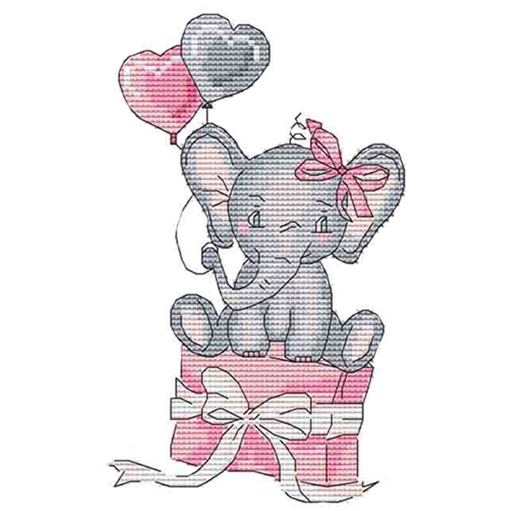 

Elephant Gift - 14CT Counted Cross Stitch - 30*45CM, 501 Original