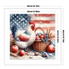 American Flag And Hen-11CT Stamped Cross Stitch 40*40cm/15.75*15.75in