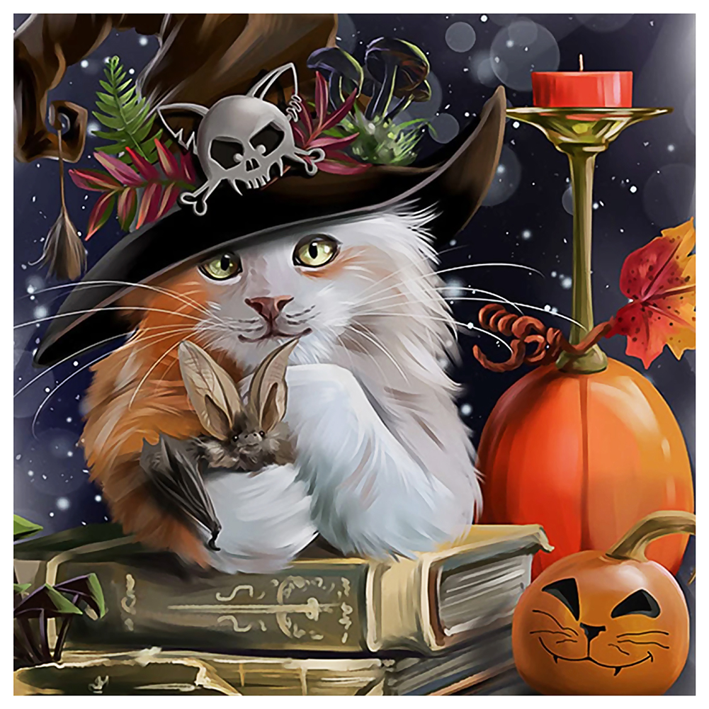 

Halloween Cat - Round/Square Drill Diamond Painting - 30*30CM, Square diamond 30*30cm, 501 Original