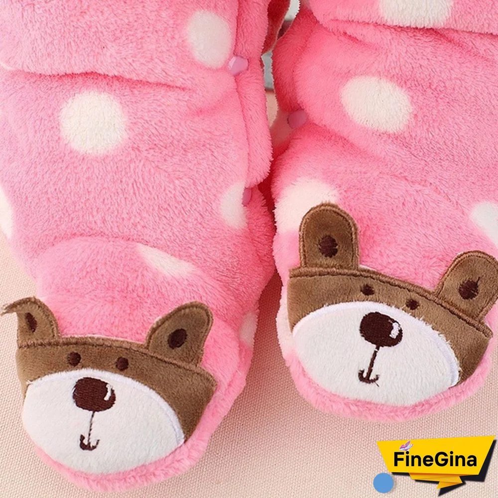 Newborn Baby Romper Coral Fleece Winter Rompers Cartoon Infant Clothes Snowsuit Babies Jumpsuits