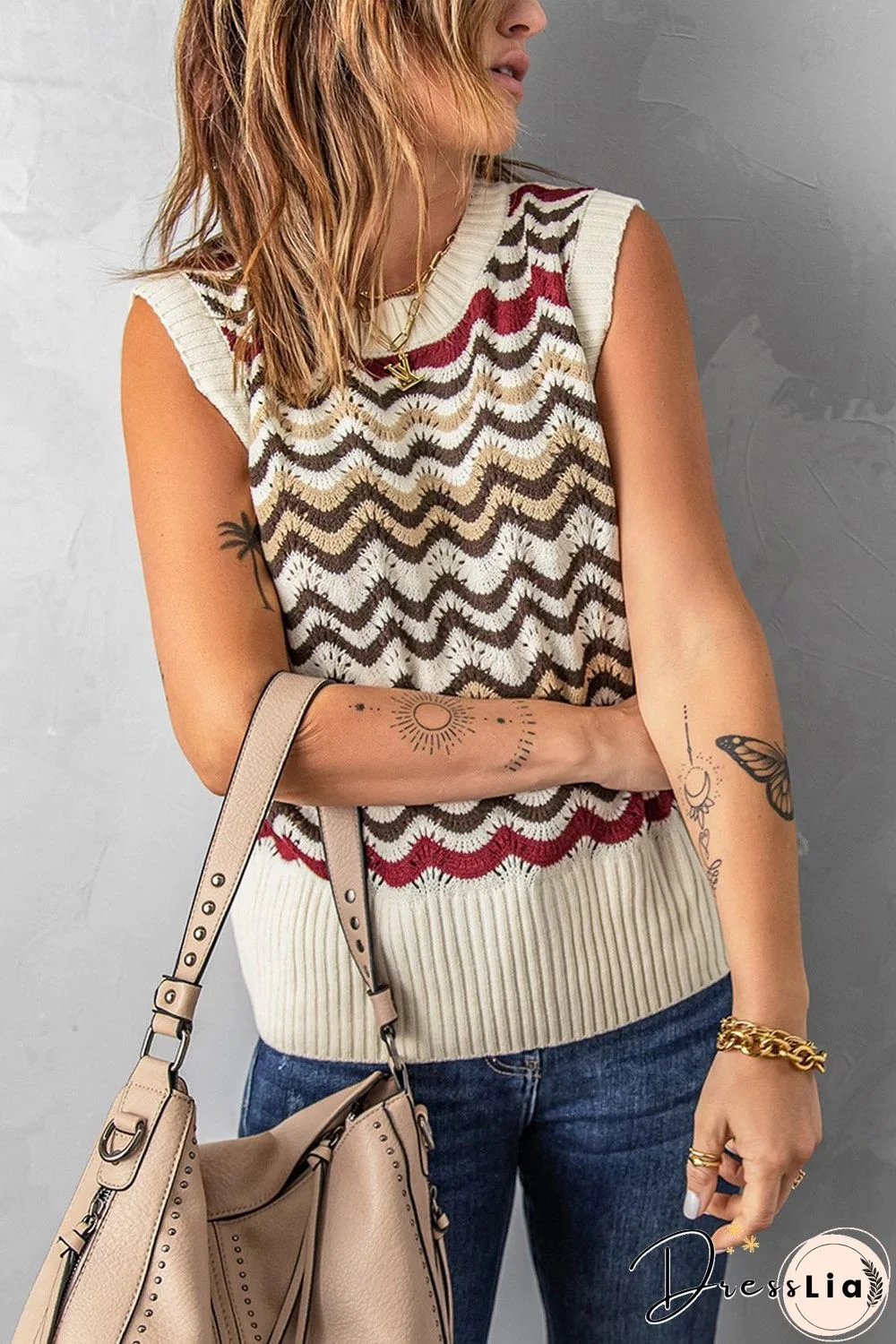 Knit Rainbow Tank Sweater