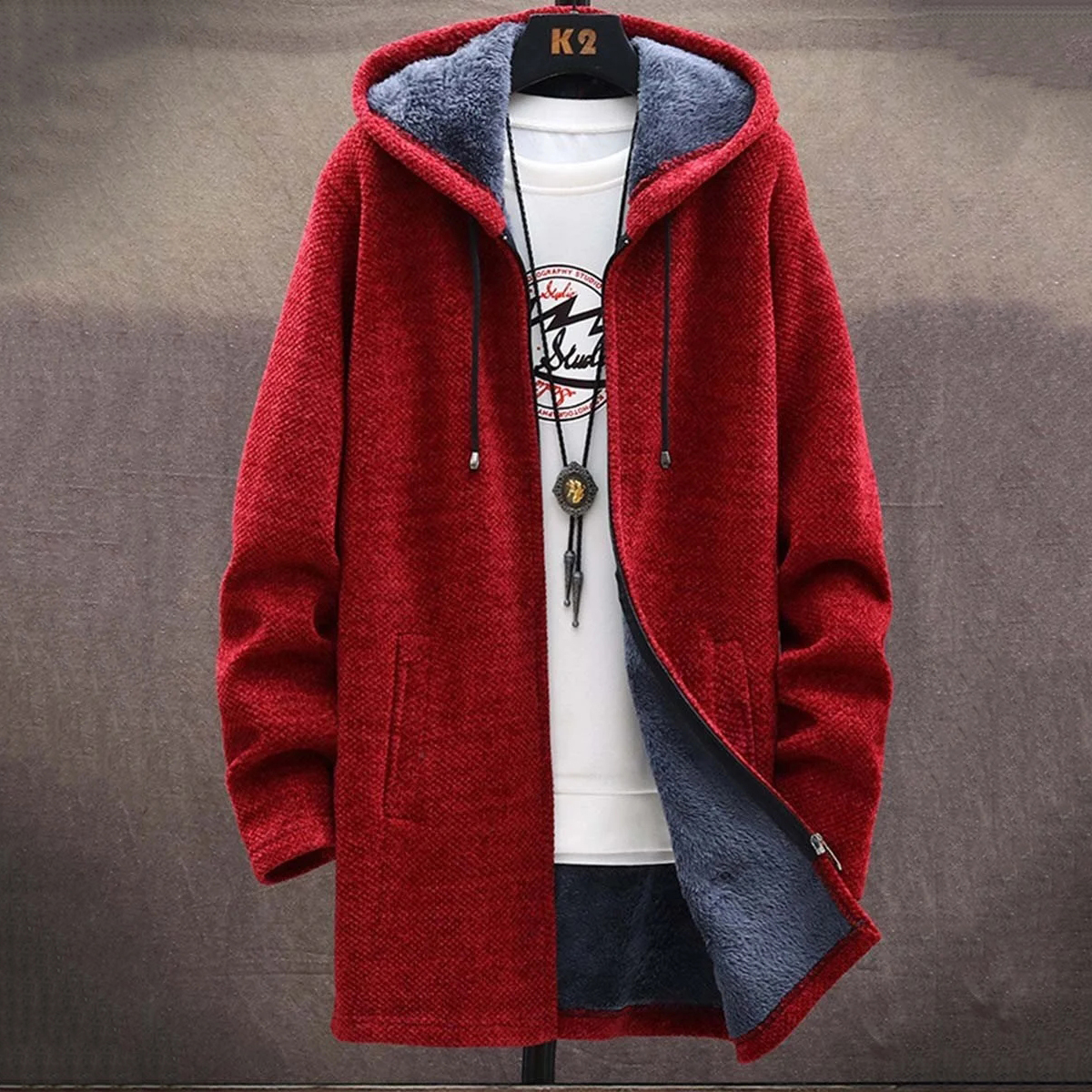 Men'S Plush Thick Knitted Sweater Coat Cardigan wearshes