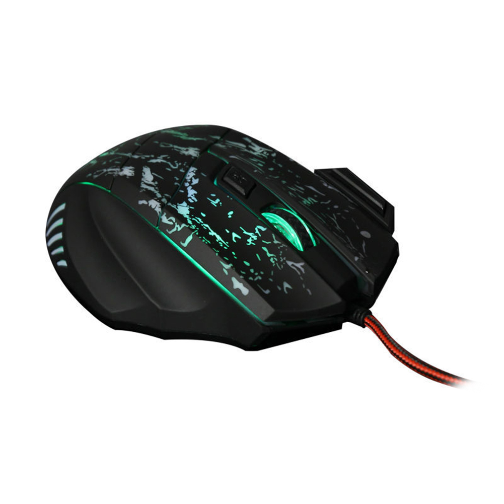 

7 Buttons Colorful LED Optical USB Wired Mouse Ergonomic Gamer Mice Black, 501 Original