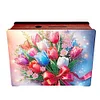 (US Local)Diamond Painting Piggy Bank Wooden Coin Bank Storage Box Kit(Tulip)