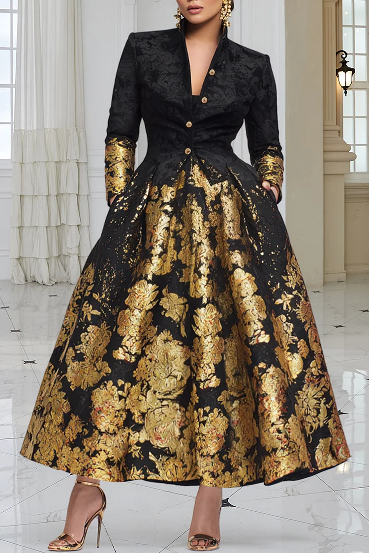 black and gold plus size evening dresses Available Online Only main image 0