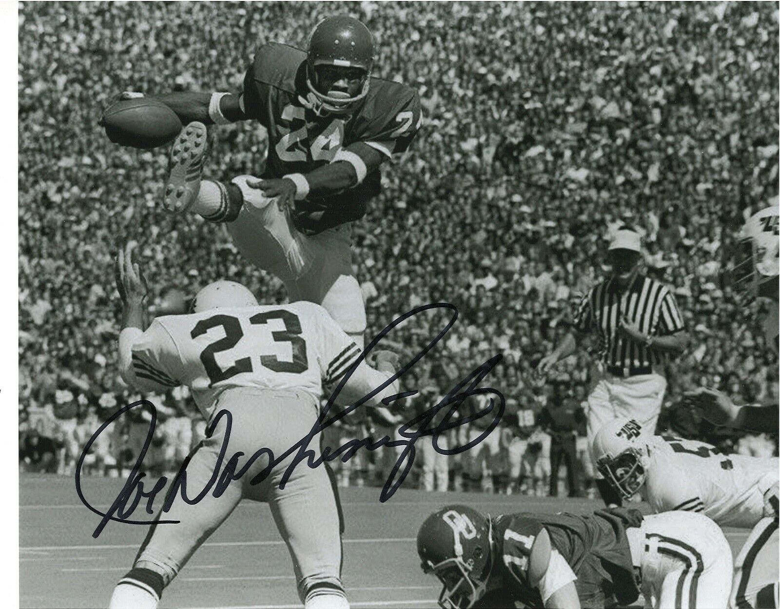 JOE WASHINGTON OKLAHOMA SOONERS RARE SIGNED Photo Poster painting