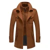 Men's Double Collar Cold Resistant Woolen Coat