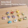 15Pcs Flowers DIY Double Sided Diamond Painting Keychain Kits for Beginners