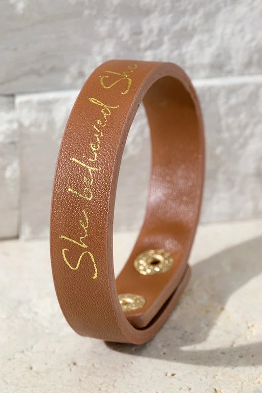 She Believed She Could Bracelet - Leather