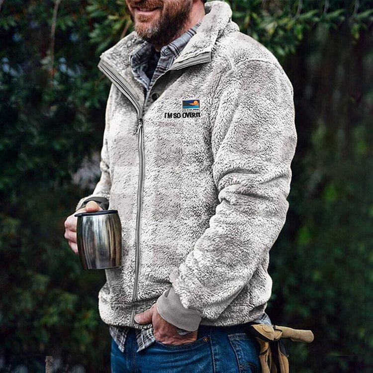 Men's casual solid color zipper jacket
