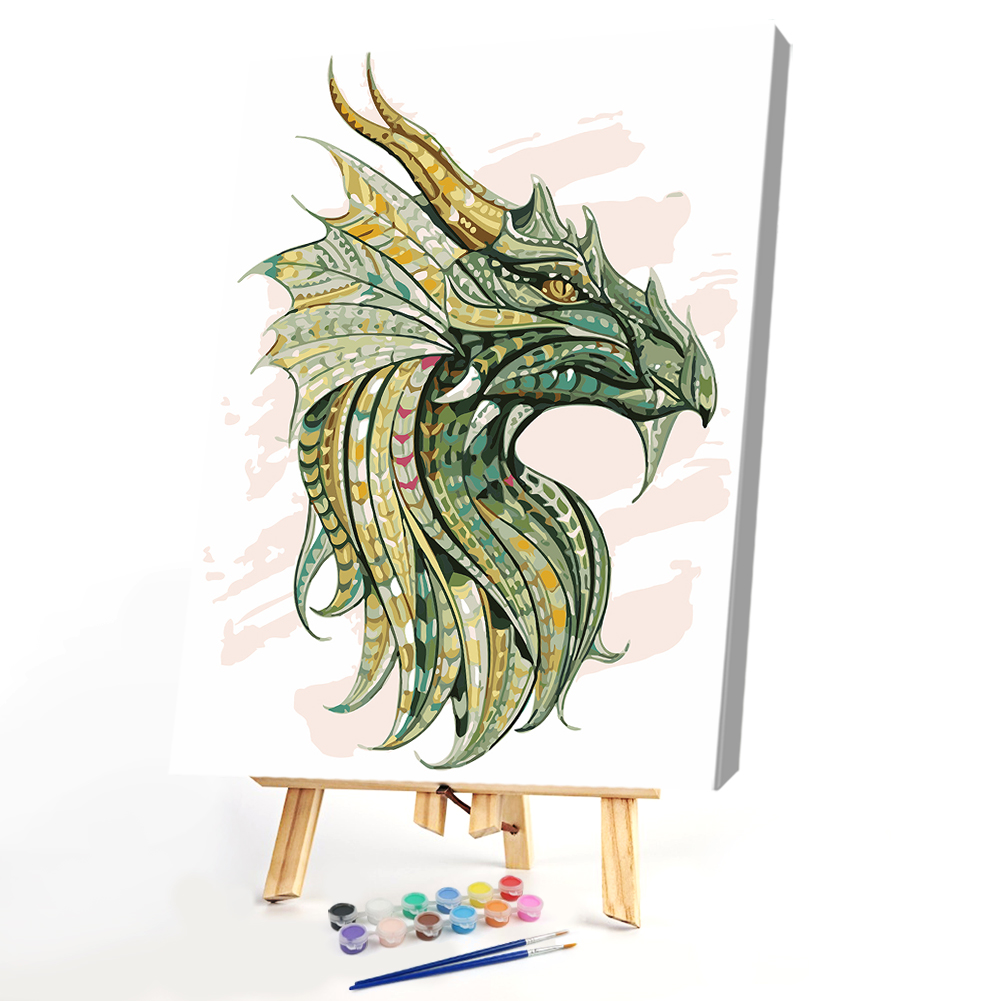 

40x50cm - Paint By Numbers Green Dragon, 501 Original