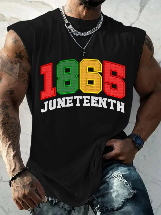 Men's 1865 Juneteenth Print Casual Tank Top 
