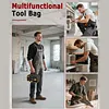 Roll Up Tool Bag with 3 Clear Window Cases Detachable Oxford Fabric Tri-fold Tool Bag Organizer Ideal for Crafts DIY Repair Men