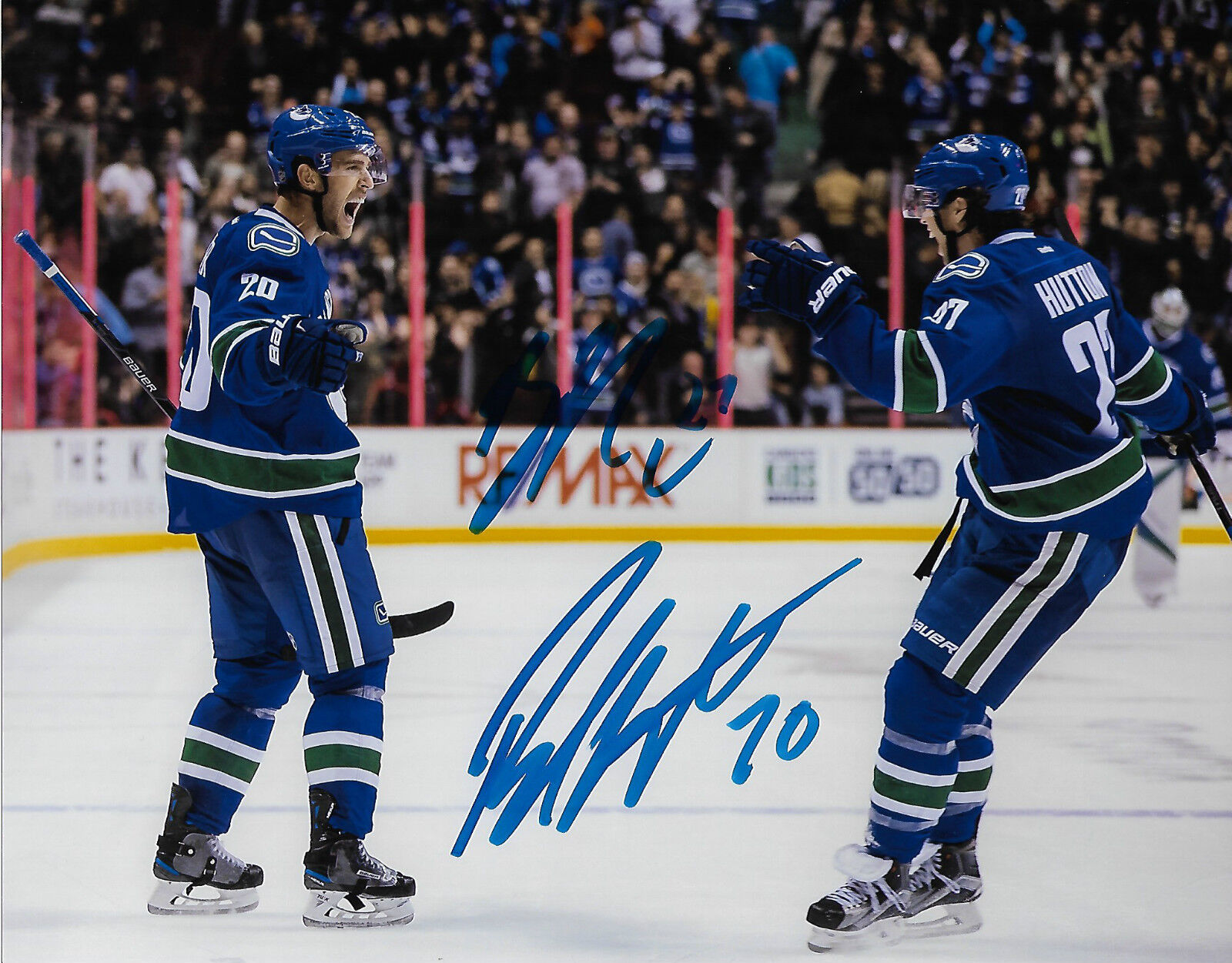 Vancouver Canucks Brandon Sutter Ben Hutton Autographed Signed 8x10 Photo Poster painting COA C