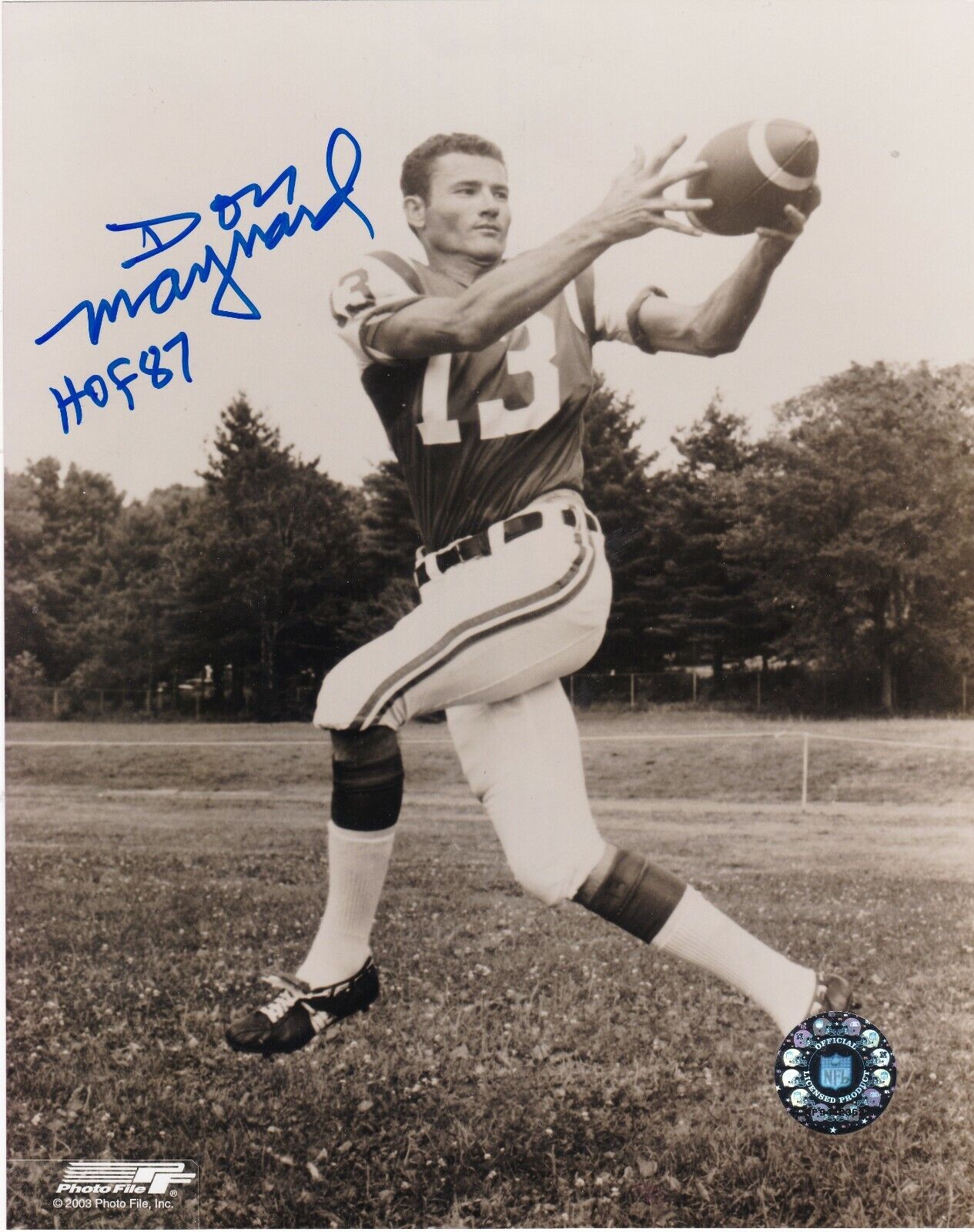 DON MAYNARD NEW YORK JETS HOF 87 ACTION SIGNED 8x10