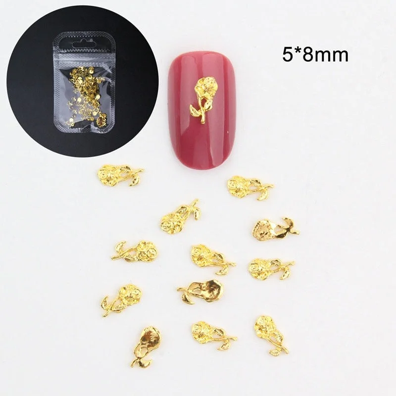 3D Gold Metal Butterfly Nail Art Decoration Sequins Charms Matte Nail Flakes  Jewelry Spring Design Nail Art Manicure Supplies-Nail Inspo