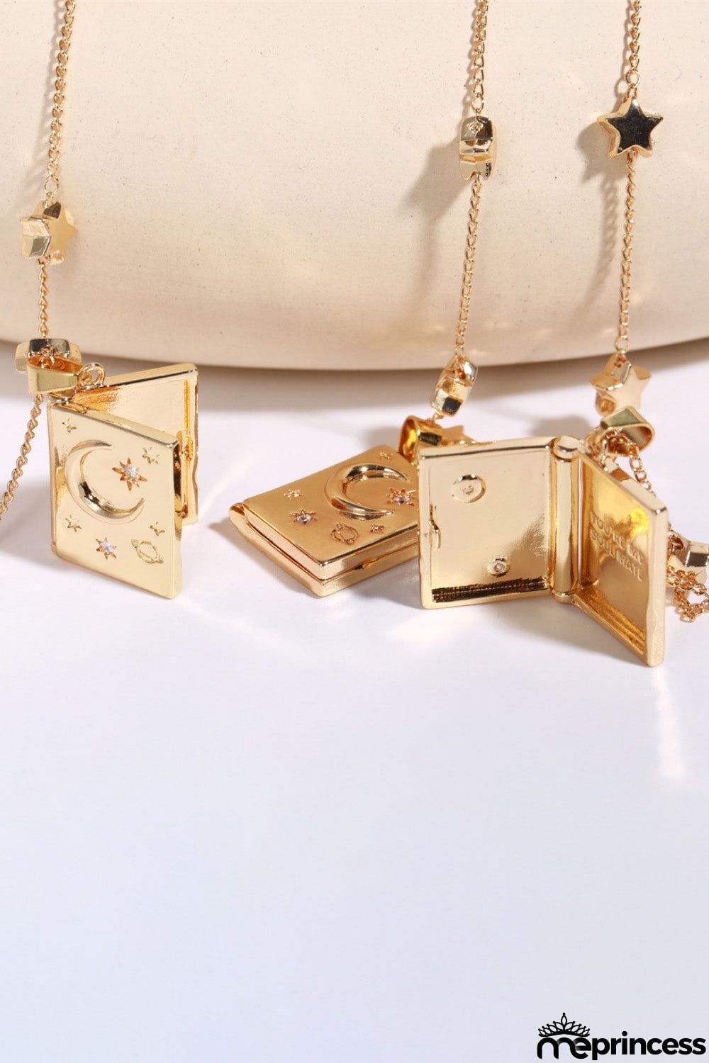 Star and Moon Copper 14K Gold-Plated Necklace