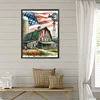 Diamond Painting-DIY Full Round Drill House&Flag(40*50CM)