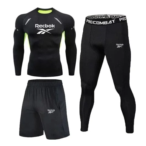 pornhint Pornhint 3Pcs/Set Compression Men's Sport Suits Quick Dry Running sets Long sleeve Clothes Training Gym Fitness Tracksuits Sports Joggers