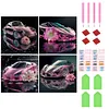 4pcs Diamond Painting -DIY Round Drill Pink Roadster