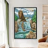 >SALE<Full Embroidery Cotton Thread 11CT Printed Waterfall Eagle Cross Stitch 50x70cm