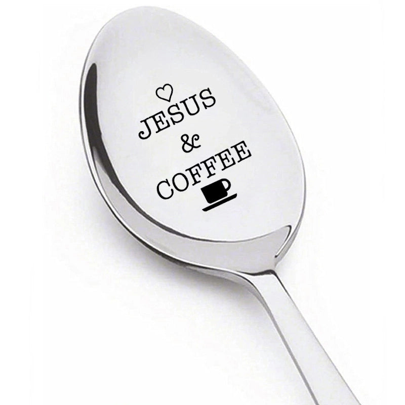 Fashion Letter Stainless Steel Spoon