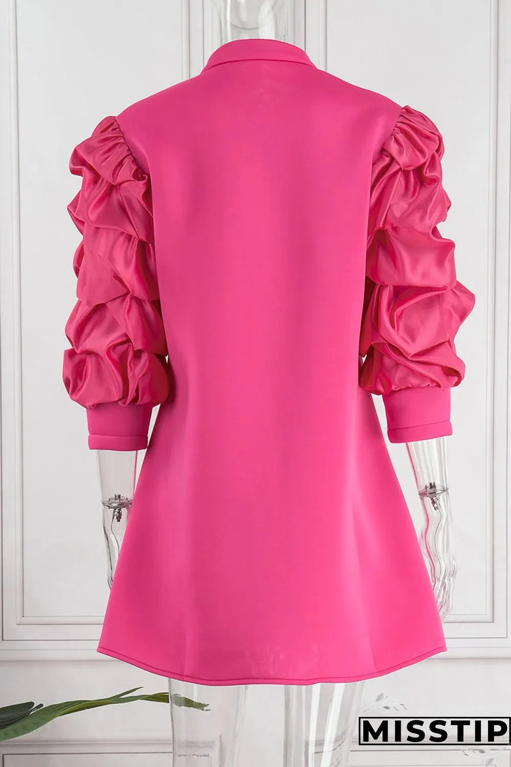 Orange Red Casual Sweet Elegant Solid Patchwork Fold Zipper Collar Line Plus Size Dress