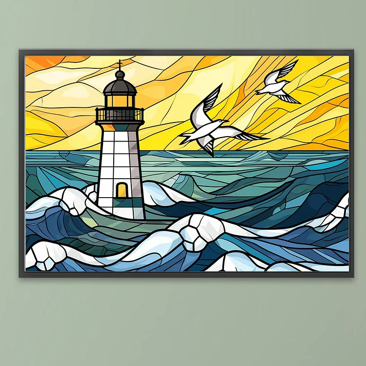 Abstract Lighthouse, Painting by Numbers