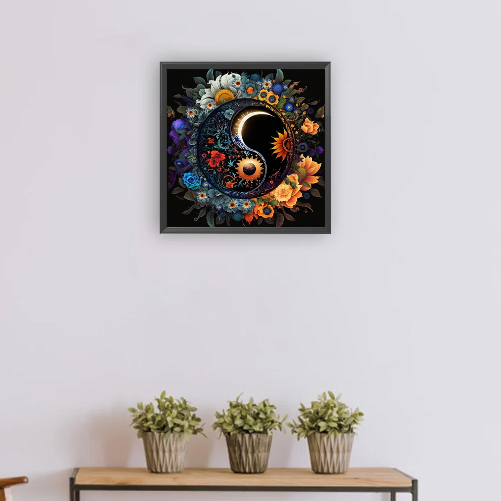 Diamond Painting - Full Round Drill - Tai Chi Diagram(Canvas|30*30cm)
