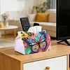 Diamond Art Painting Tissue Box Cover Wear Resist Decorative Paper Napkin Dispenser Multifunction Rhinestone PU Tissue Holder Kit for Adults Home Office Gift (Rainbow Butterfly)