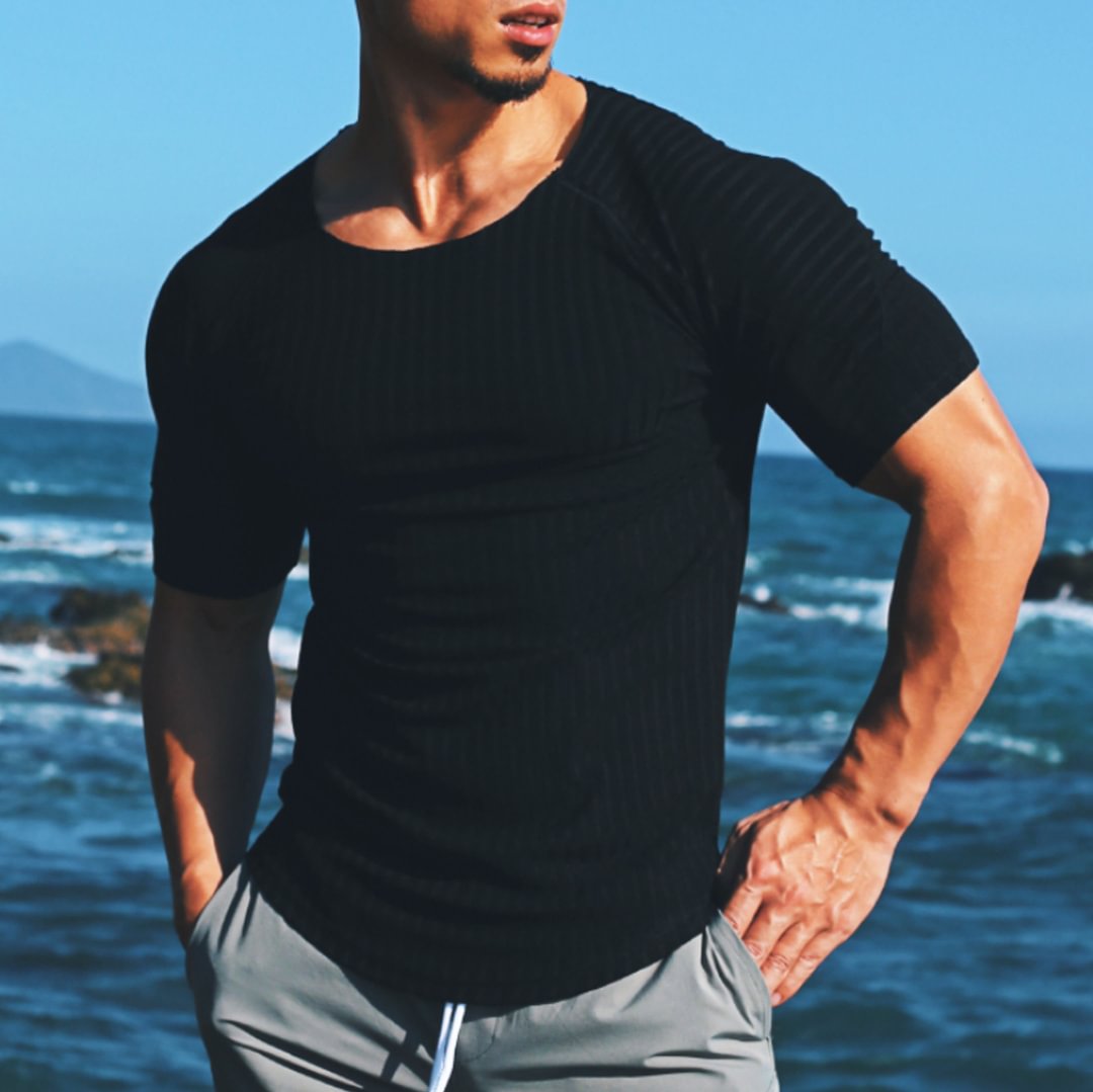 Men's Spring & Summer Raglan Sleeve Slim Fit T-Shirt