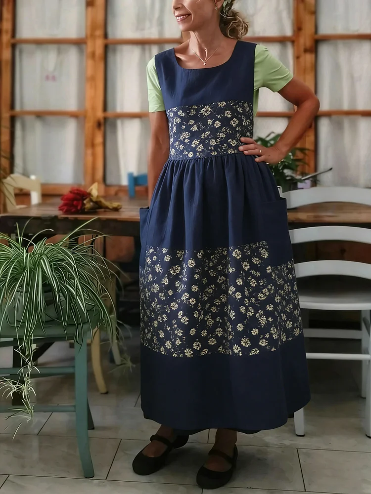 Color Block Print Apron