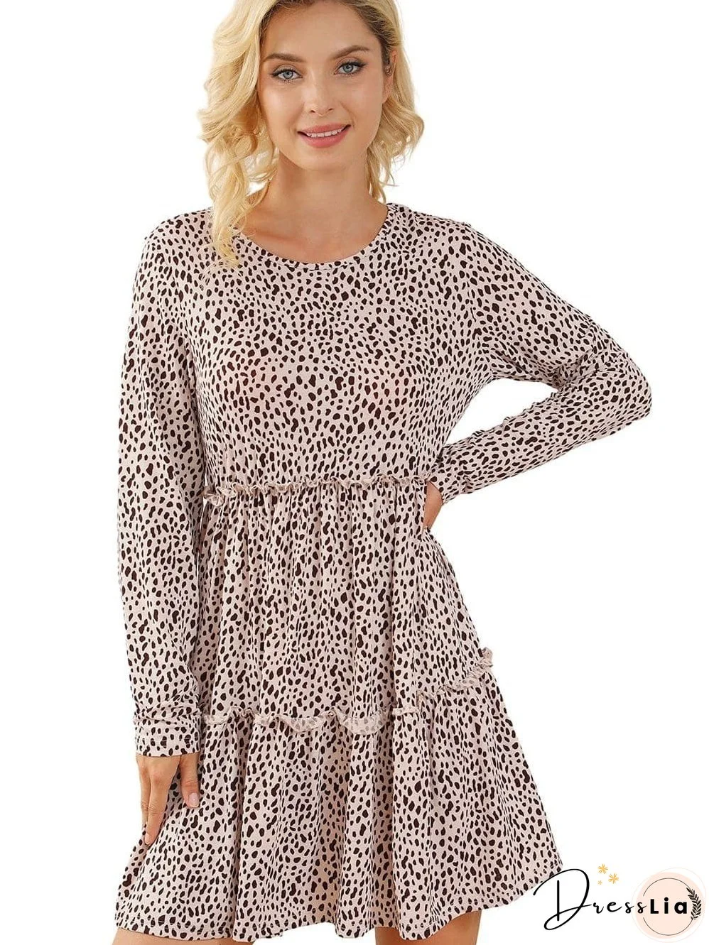 Feminine Floral Dress with V-Neck