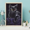 Porträt der schwarzen Katze - Rundbohrer Diamantmalerei - 30*40cm