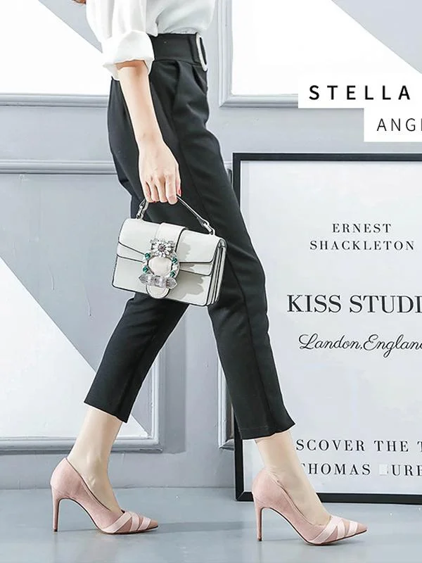 Lace-up high heels shallow mouth pointed toe fashion single shoes