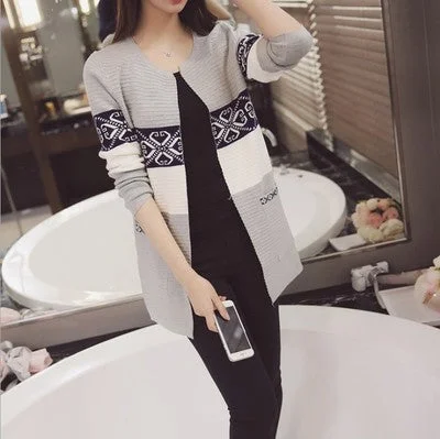 Women Knitted Cardigan Sweaters Coat Women's Sweater Top Feminine Clothes Long Sleeve Warm Jacket Korean Style Autumn Winter